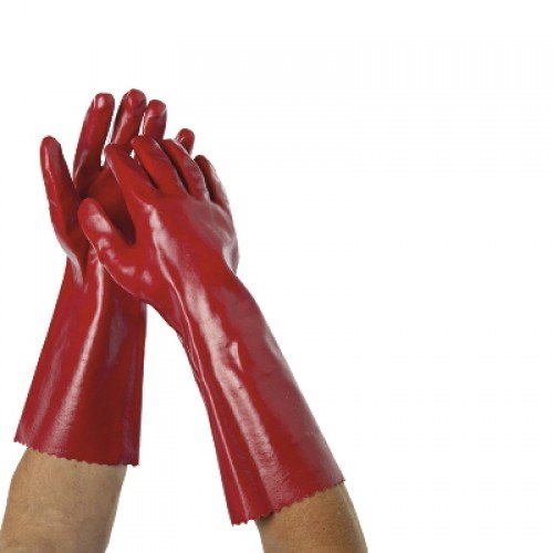 OATES RED PVC DIPPED LONG GLOVES