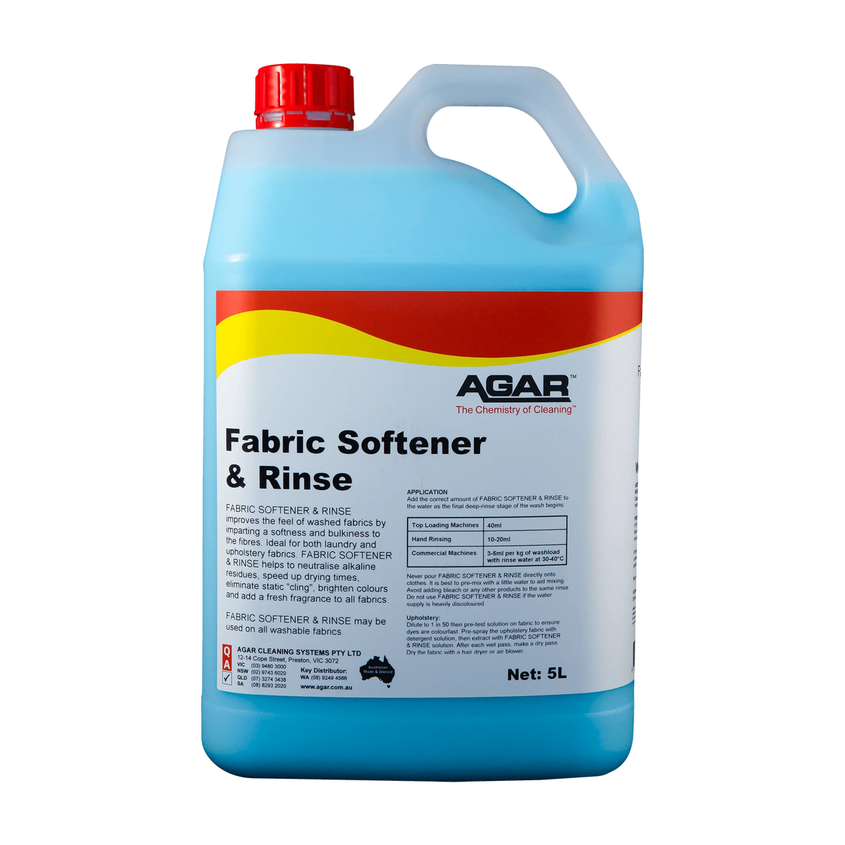 AGAR FABRIC SOFTENER & RINSE 5 Ltr