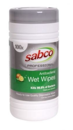 Antibacterial Wet Wipes 100Pk by Sabco